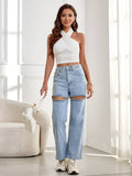 Straight Leg High-Waisted Straight Leg Jeans