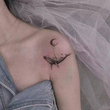 MOON TIGER TATTOO STICKERS CUTE DARK STYLE_CWMM8224