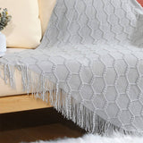 KNITTED SIMPLE THIN TASSEL SOFA BLANKET_CWMM0223