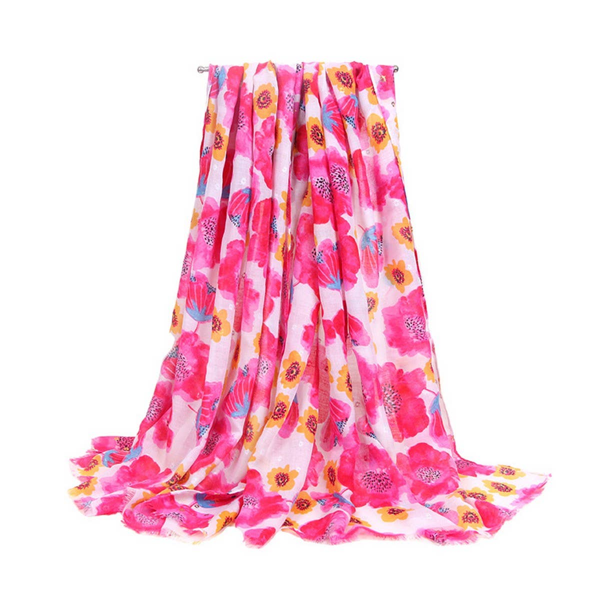 SATIN SILK SCARF COLORFUL SUN PROTECTION SHAWL_CWASC0687