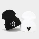 SIMPLE HEART PATCH PILE HAT KNITTED HAT_CWAH2085