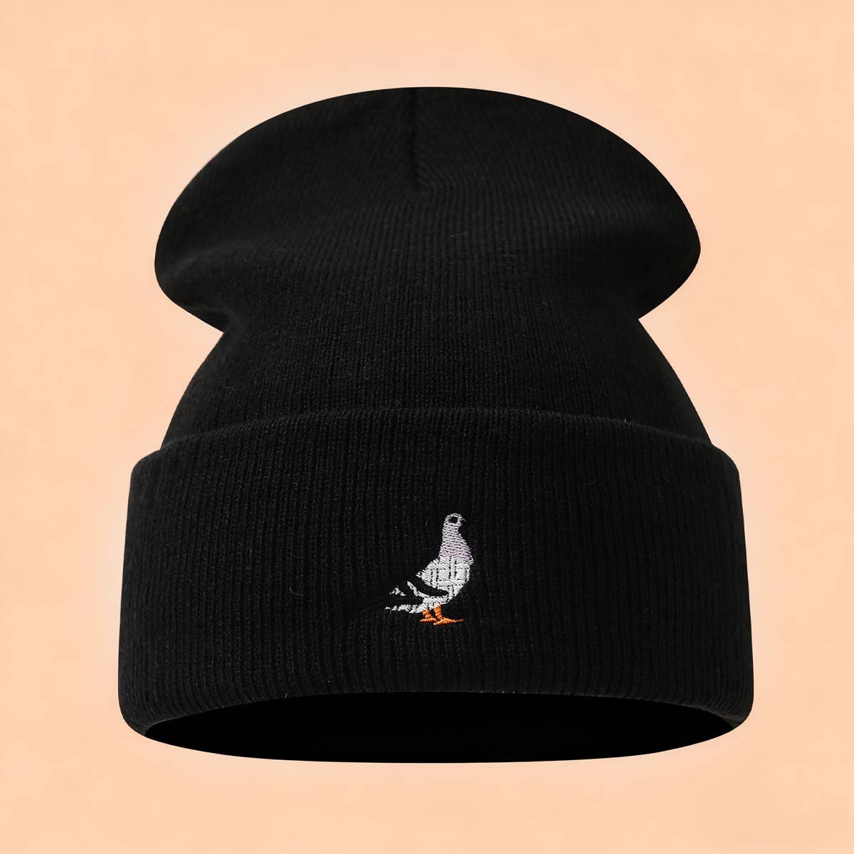 Dove Embroidered Acrylic Knit Beanie Unisex_Cwah04637