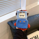 Unique Design Knitted Robot Shoulder Bag_Cwab2418