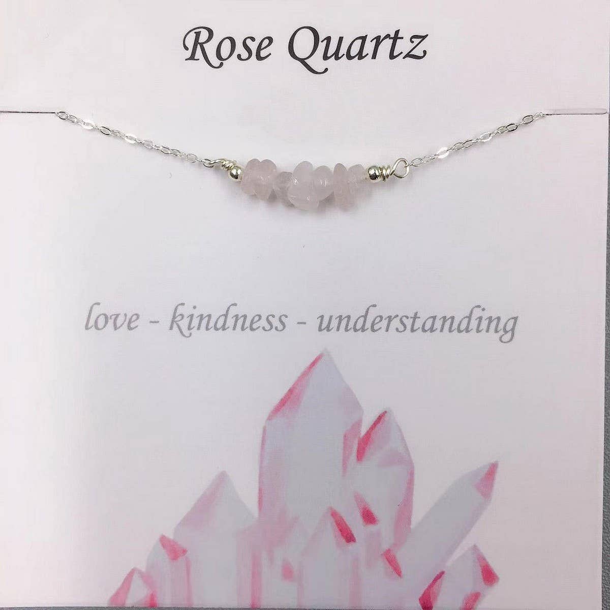 SILVER CHAIN NATURAL STONE NECKLACE WITH CARD_CWAJE1057