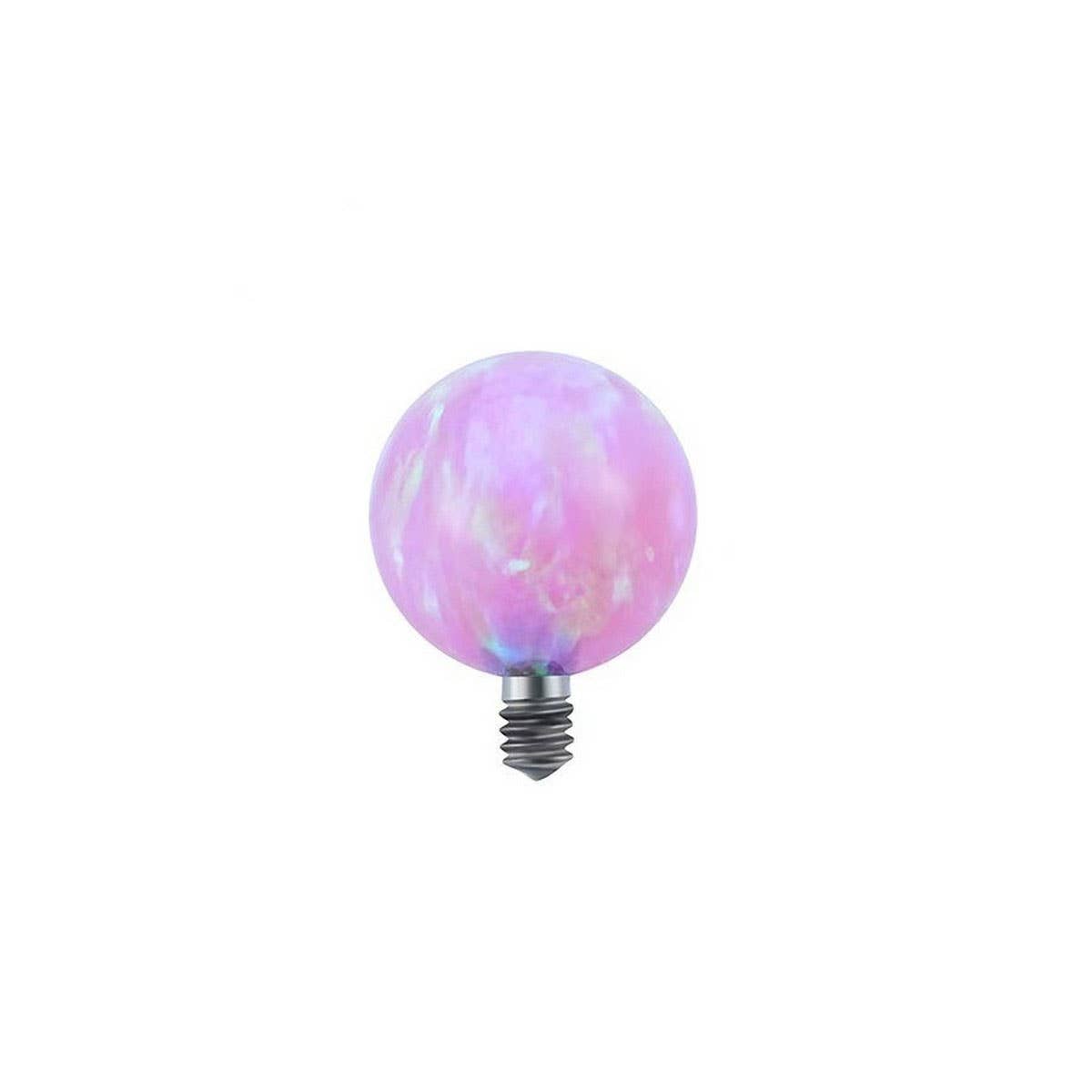 STAINLESS STEEL OPAL LIP STUD STRAIGHT BARBELL_CWMM9589