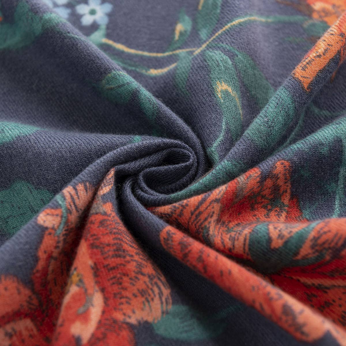 ROSE PRINT TASSEL SCARF BOHO FAUX CASHMERE WRAP_CWASC0456