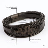 LEATHER HANDWOVEN MAGNET CLASP BRACELET_CWAJE1467