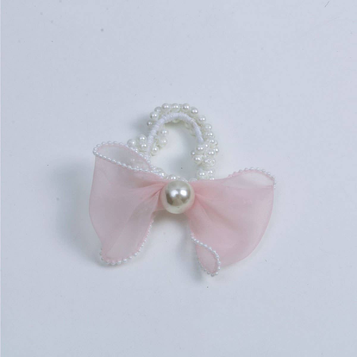 ELEGANT ORGANZA BOW PEARL HAIR TIE FOR WOMEN_CWAHA6885