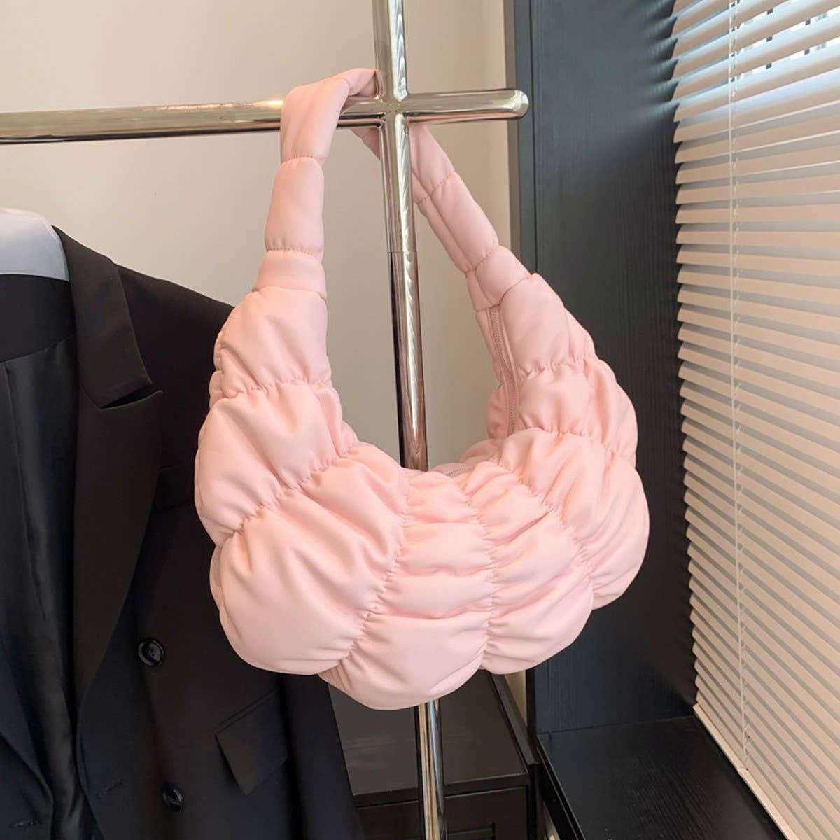 CROISSANT PU CLOUD BAG FRENCH HALF MOON HANDBAG_CUAB00475