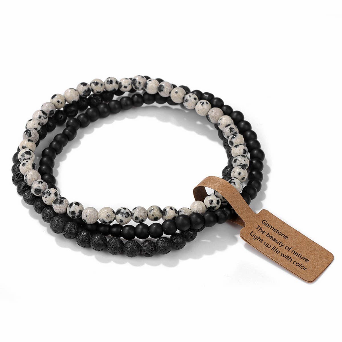 Cwaje4295_Natural Stone Beads Vintage Bracelet