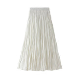 RUCHED PLEATED A LINE MIDI SKIRT_CWBMS0384