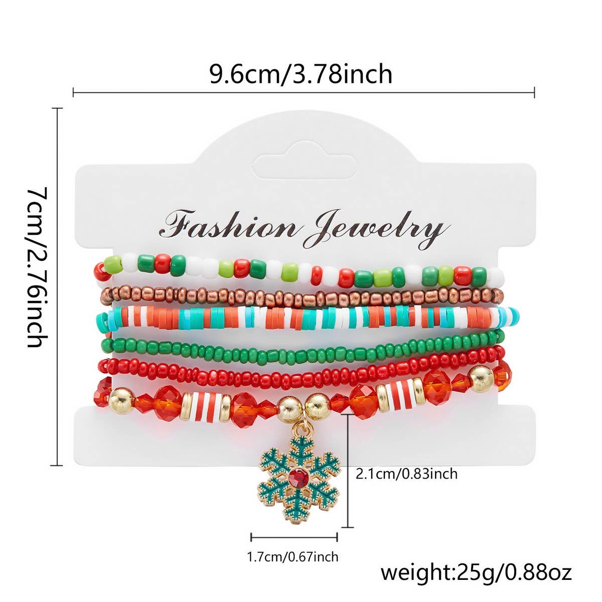 Cwaje2519_Christmas Combination Beaded Bracelet