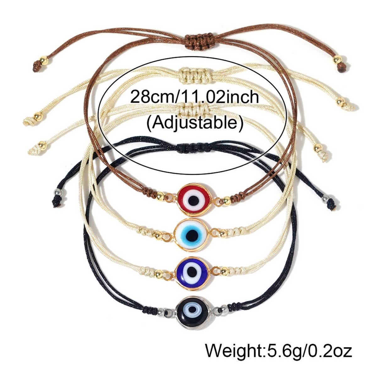 Bohemian Style Gold Bead Glass Eye Bracelet_Cwmm3869