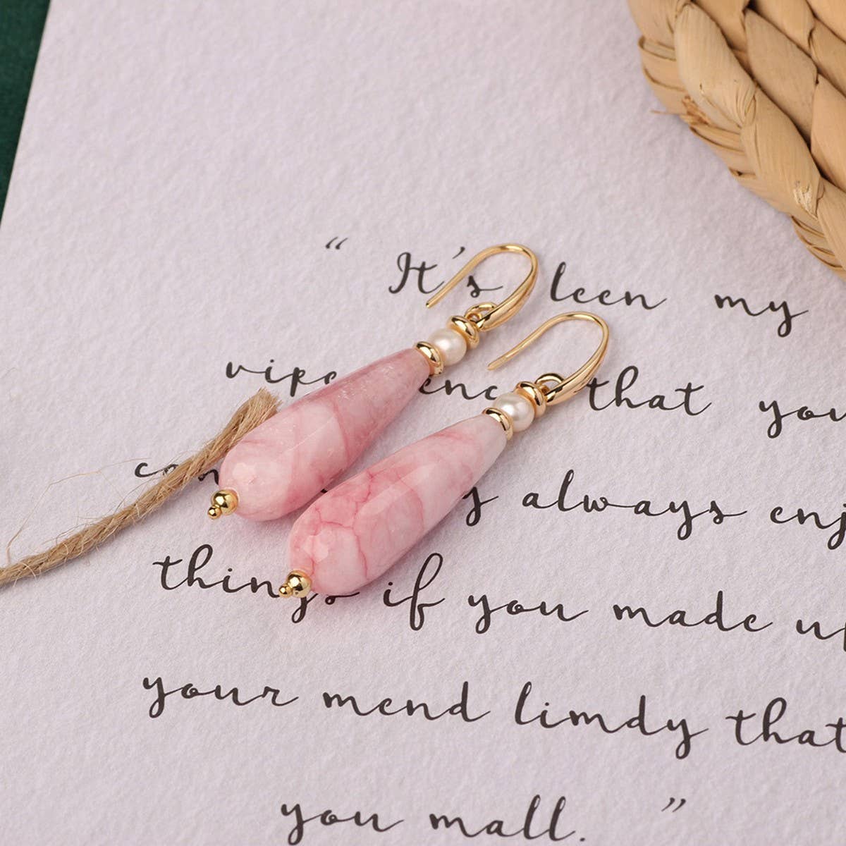 HIGH GRADE NATURAL STONE WOVEN COLORFUL EARRINGS_CWAJE3983