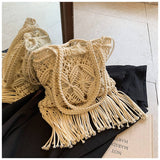 COTTON CROCHET HOLLOW BEACH SHOULDER BAG_CWAB2415