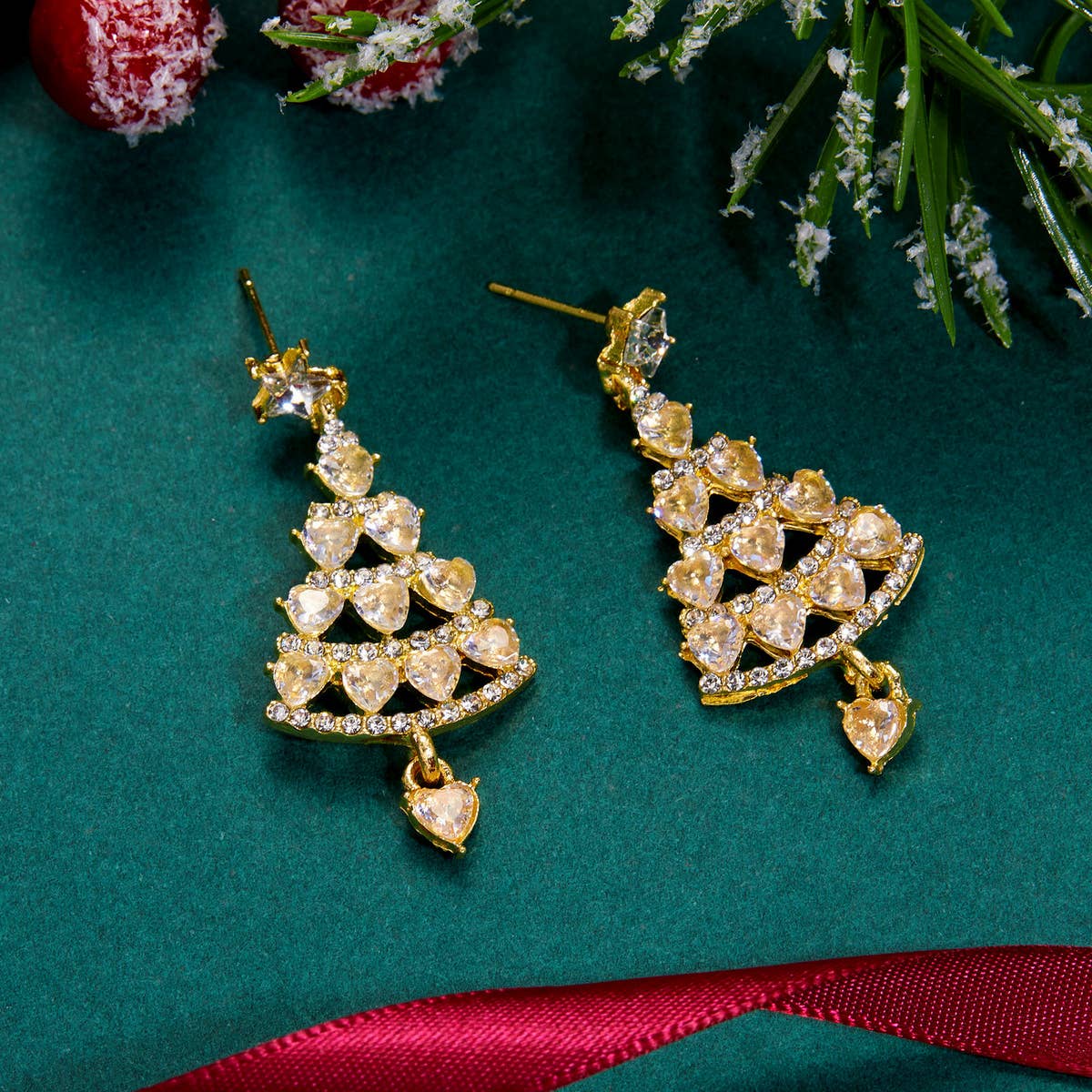 ALL MATCH CASUAL CHRISTMAS TREE EARRINGS_CWAJE2399