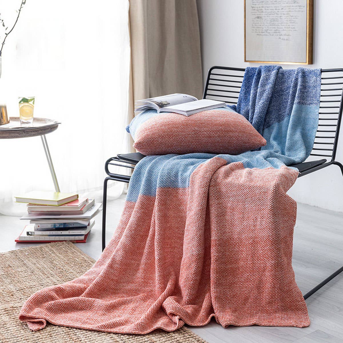 NEW FOUR COLOR GRADIENT THROW BLANKET SOFA COVER_CWMM2376