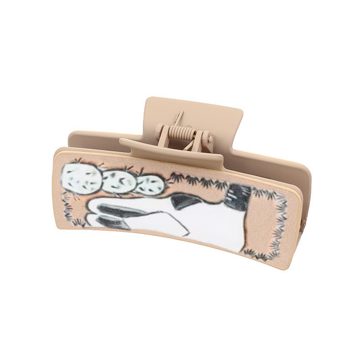 Western Bull Head Hair Claw - Cactus Leather Clip_Cwasc03060