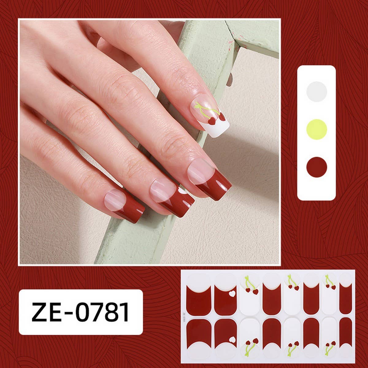 Valentine Pink Heart Lip Nail Stickers_Cwmm11217
