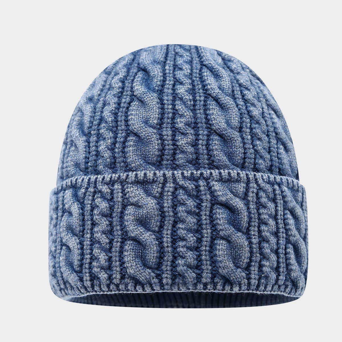 Unisex Cable Knit Beanie Winter Warm Hat_Cwah04763