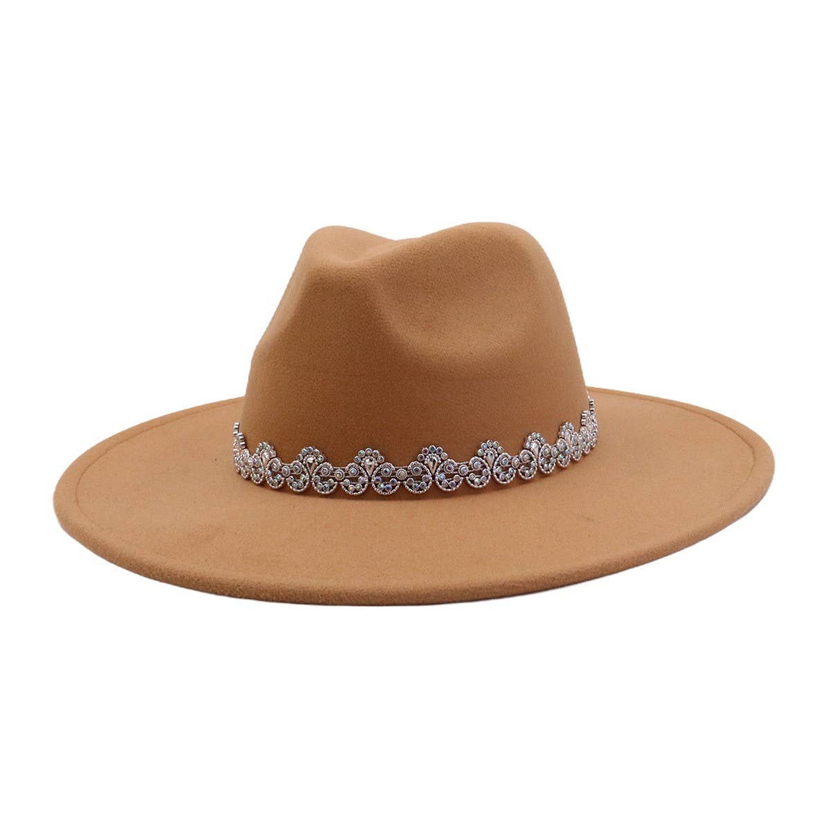 MEN WOMEN WOOL BLEND FEDORA HAT HEART TOP_CWAH04386