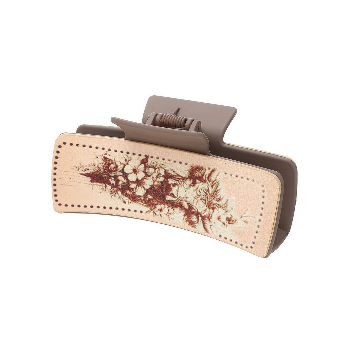 CACTUS PRINT LEATHER HAIR CLAW CLIP WESTERN STYLE_CWAHA0606