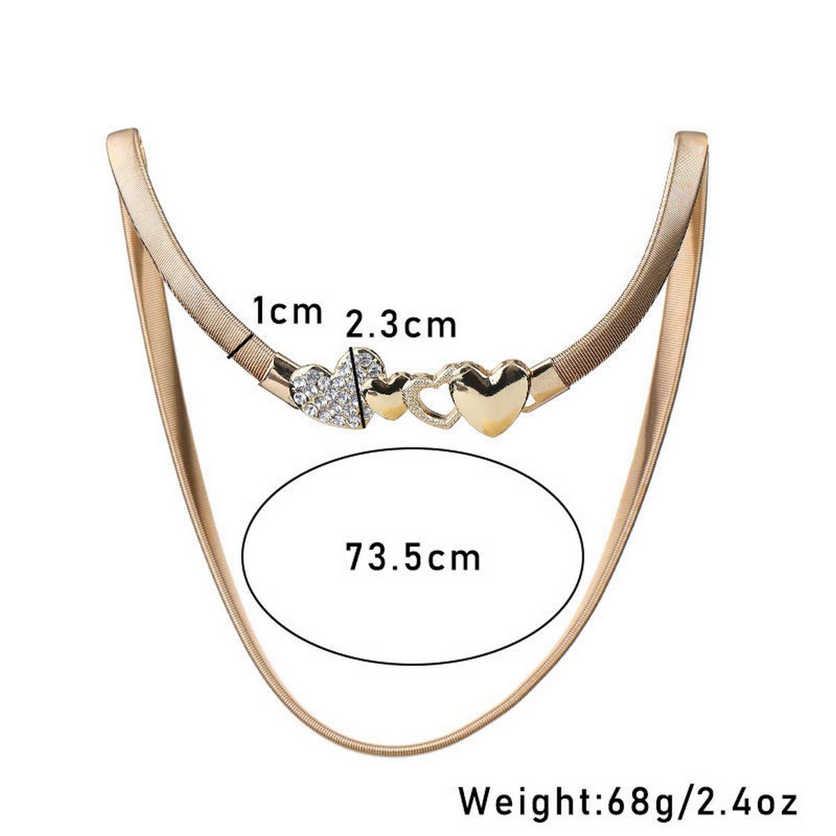 HEART SHAPED WAIST CHAIN WITH ZIRCON STONES_CWMM6417
