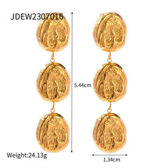 GEOMETRIC STAINLESS STEEL WRINKLE STUD EARRINGS_CWMM2352