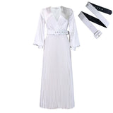 FASHIONABLE AND ELEGANT SOLID COLOR PLEATED DRESS_CWDMD3677