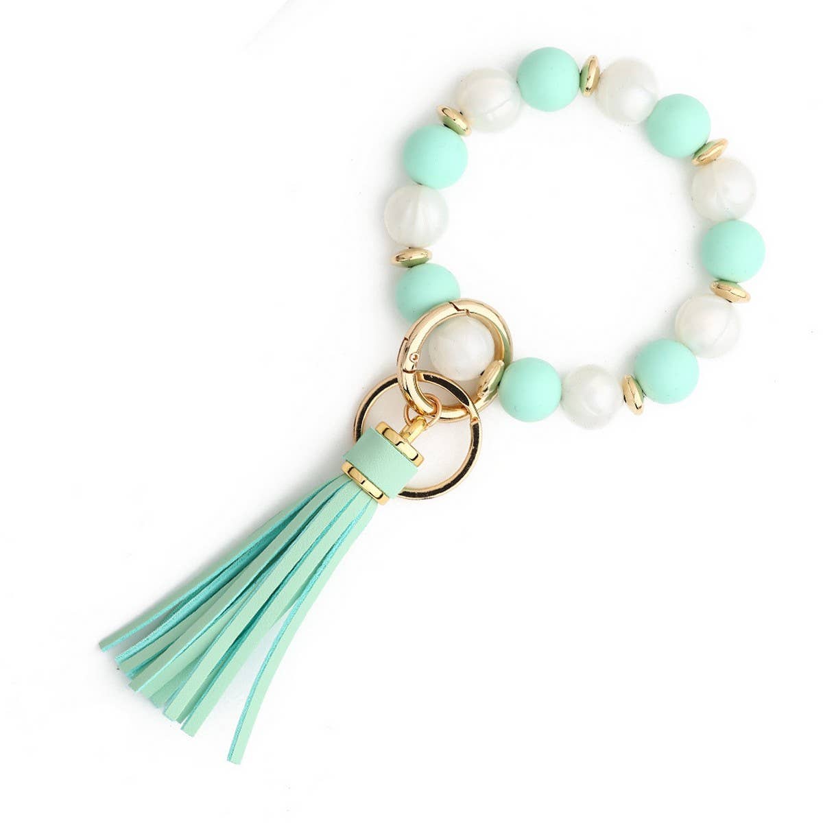 SILICONE BEAD TASSEL KEYCHAIN WITH WOODEN BEADS_CWAB5078