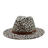 LEOPARD PRINT WOOLEN HAT JAZZ WIDE BRIM HAT_CWAH2547