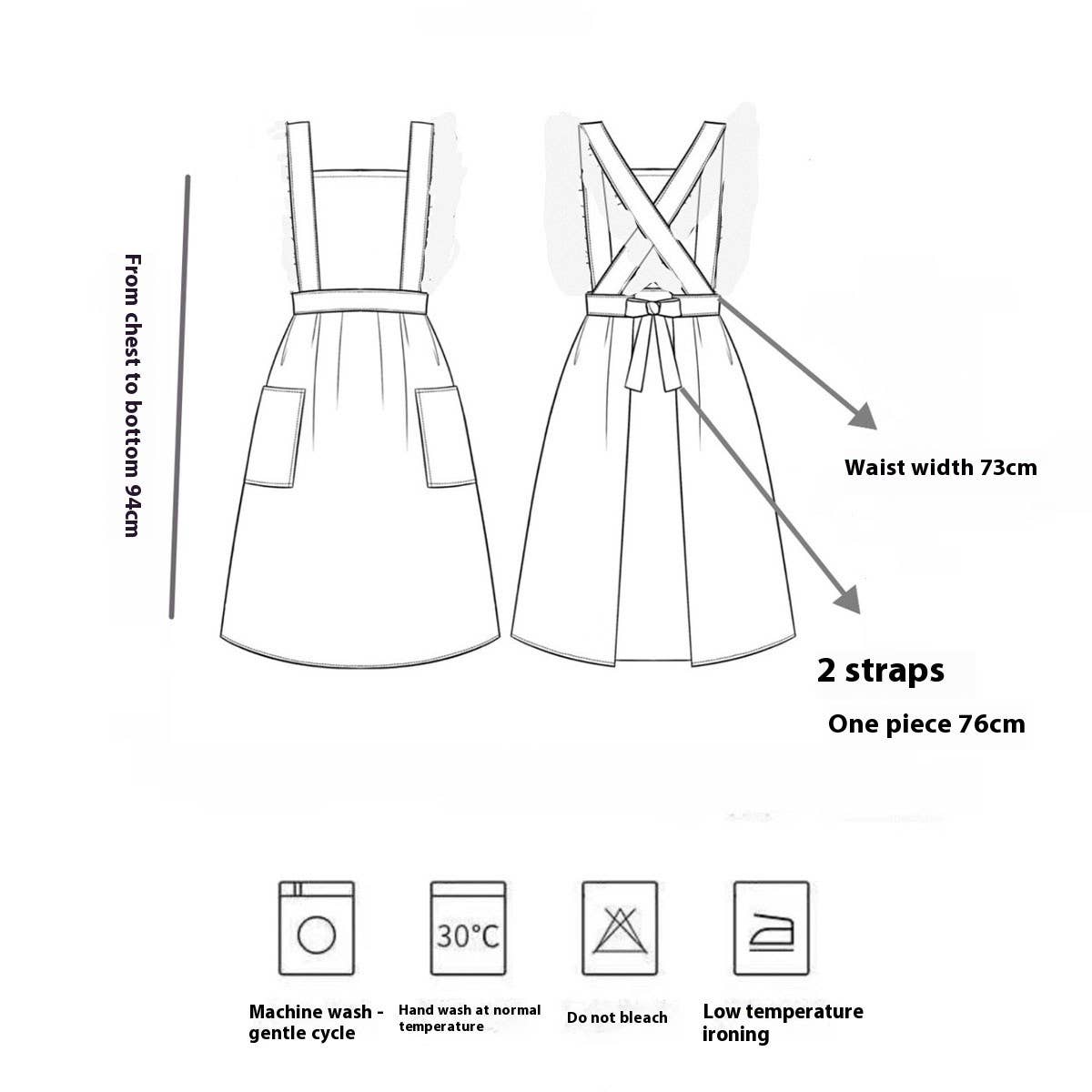 Waterproof And Oil-Proof Solid Color Cotton Apron_Cwmm5841