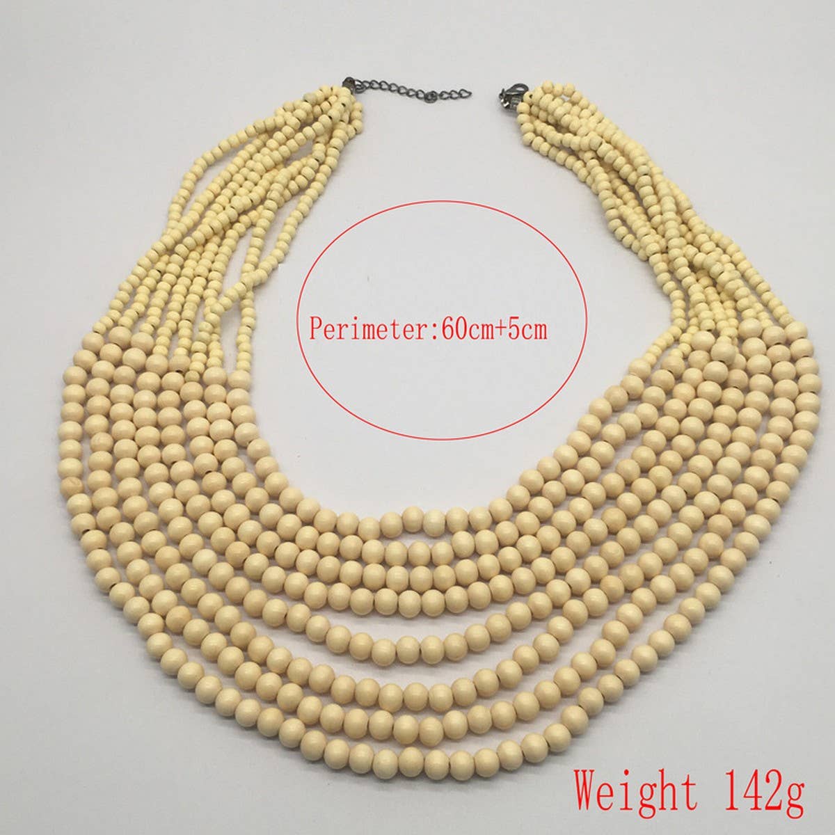 BOHEMIAN MULTI LAYERED LOG BEAD NECKLACE_CWMM4573