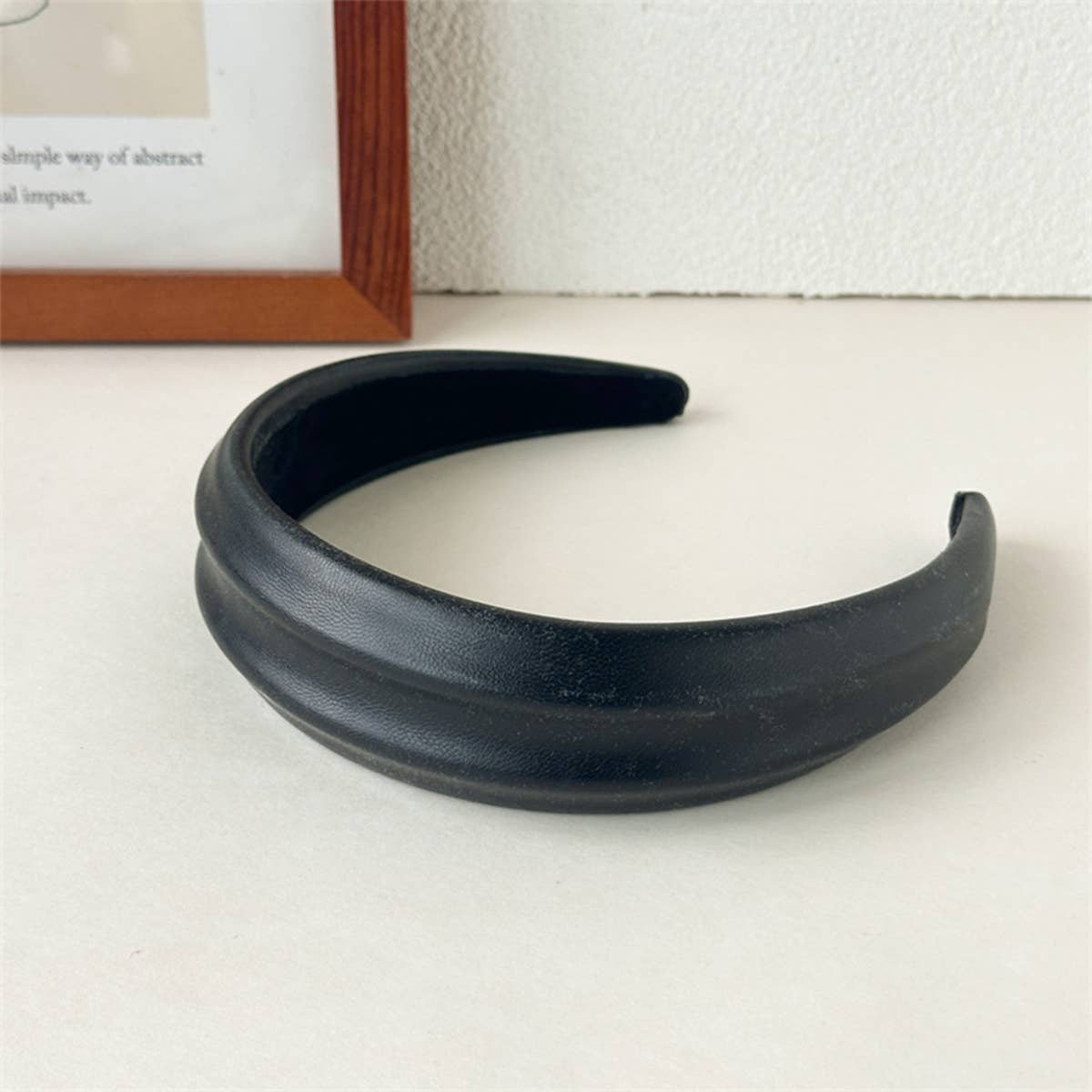 Vintage Wine Red Leather Headband_Cwaha07613