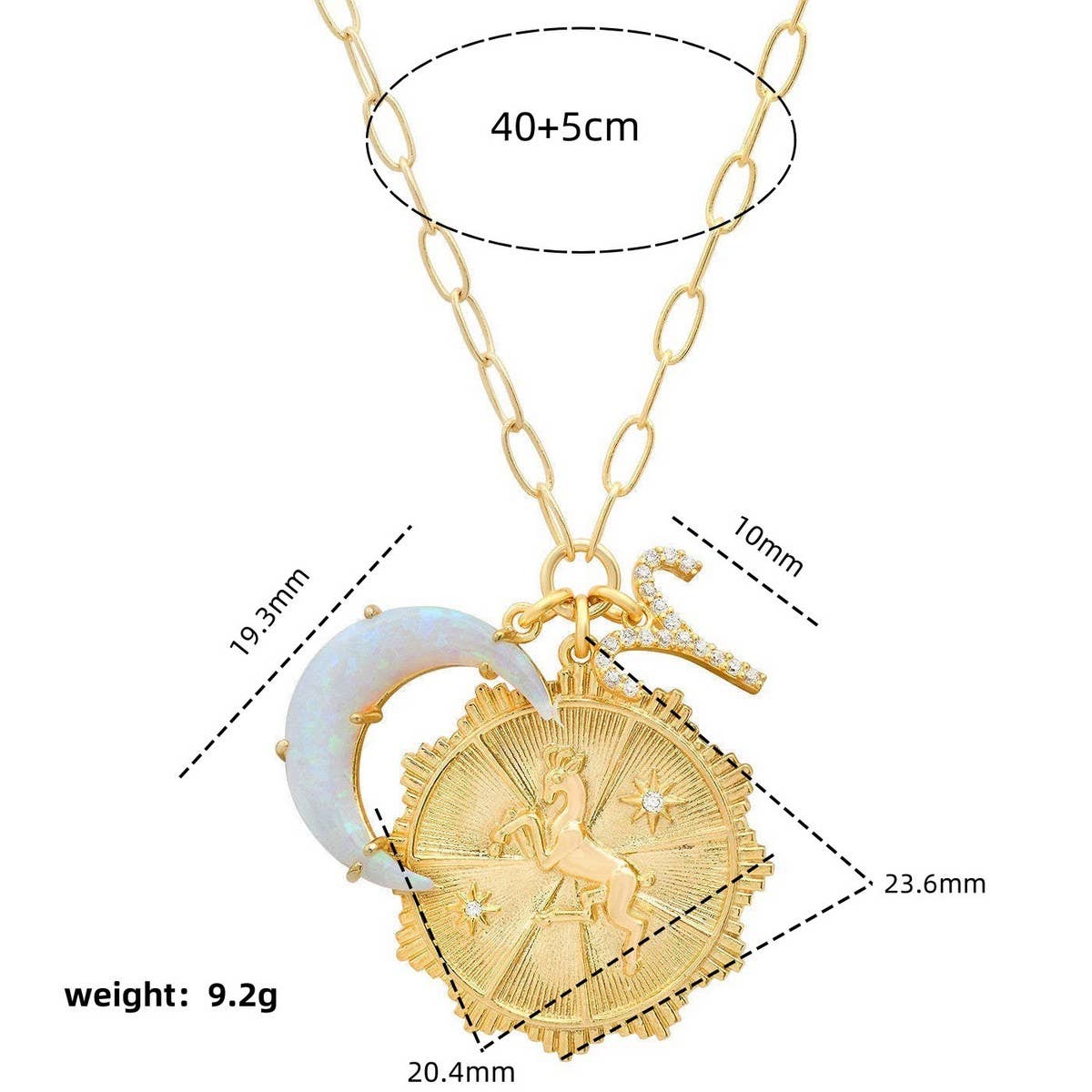 MICRO PAVED ZIRCONIA ZODIAC PENDANT NECKLACE_CWMM5295