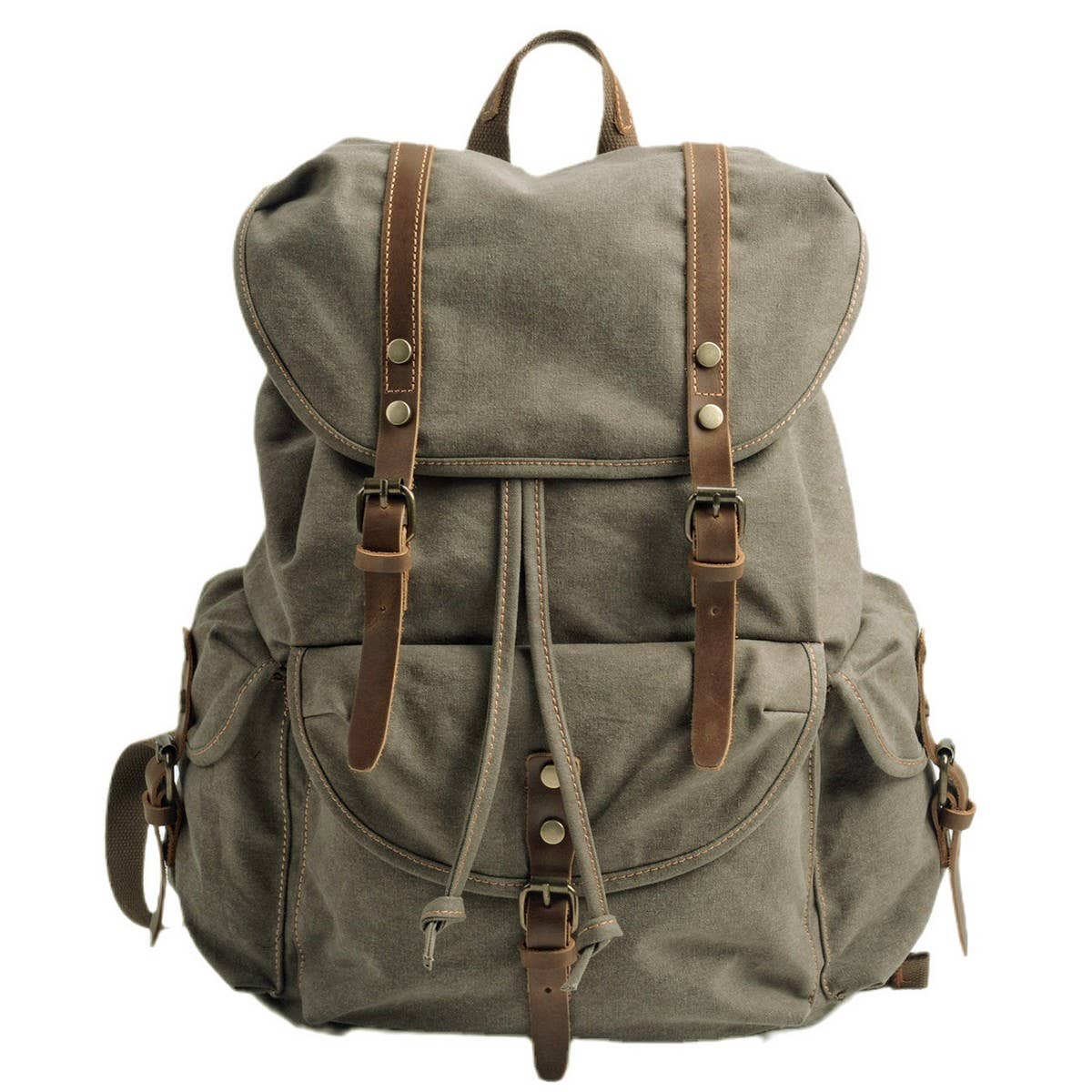 Vintage Canvas Large Capacity Backpack_Cwab5528