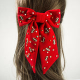 BOW STYLE SPRING HAIR CLIP RHINESTONE RUGBY_CWAHA6189
