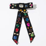 Velvet Rhinestone Bow Hair Clip For Women
