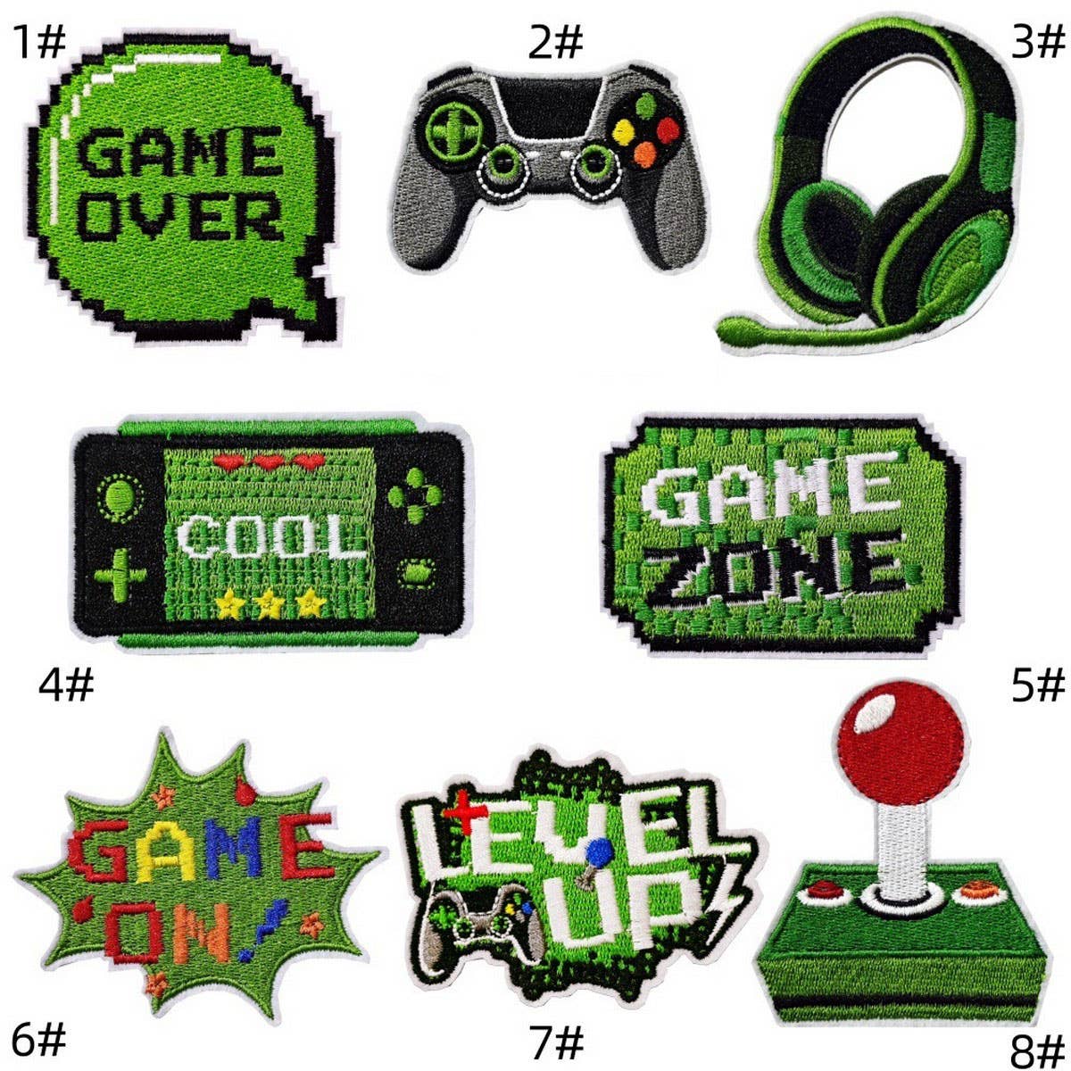 GREEN GAME CARTOON EMBROIDERED PATCH_CWMM4034