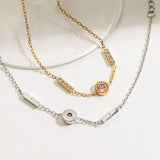 18K GOLD PINK ZIRCON ROUND BRACELET NO FADE_CWAJE4713