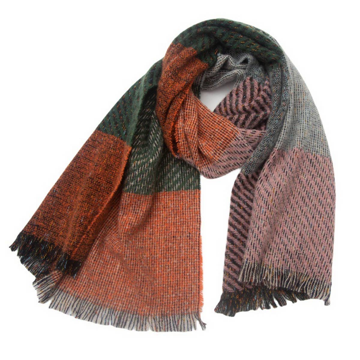 LARGE PLAID SCARF UNISEX WINTER WRAP SHAWL_CWASC0867