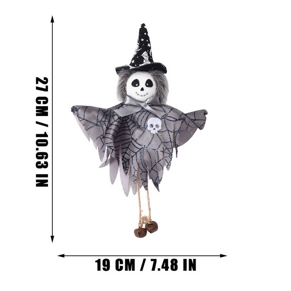 HALLOWEEN PUMPKIN GHOST WITCH DOLL ORNAMENT_CWMM9823