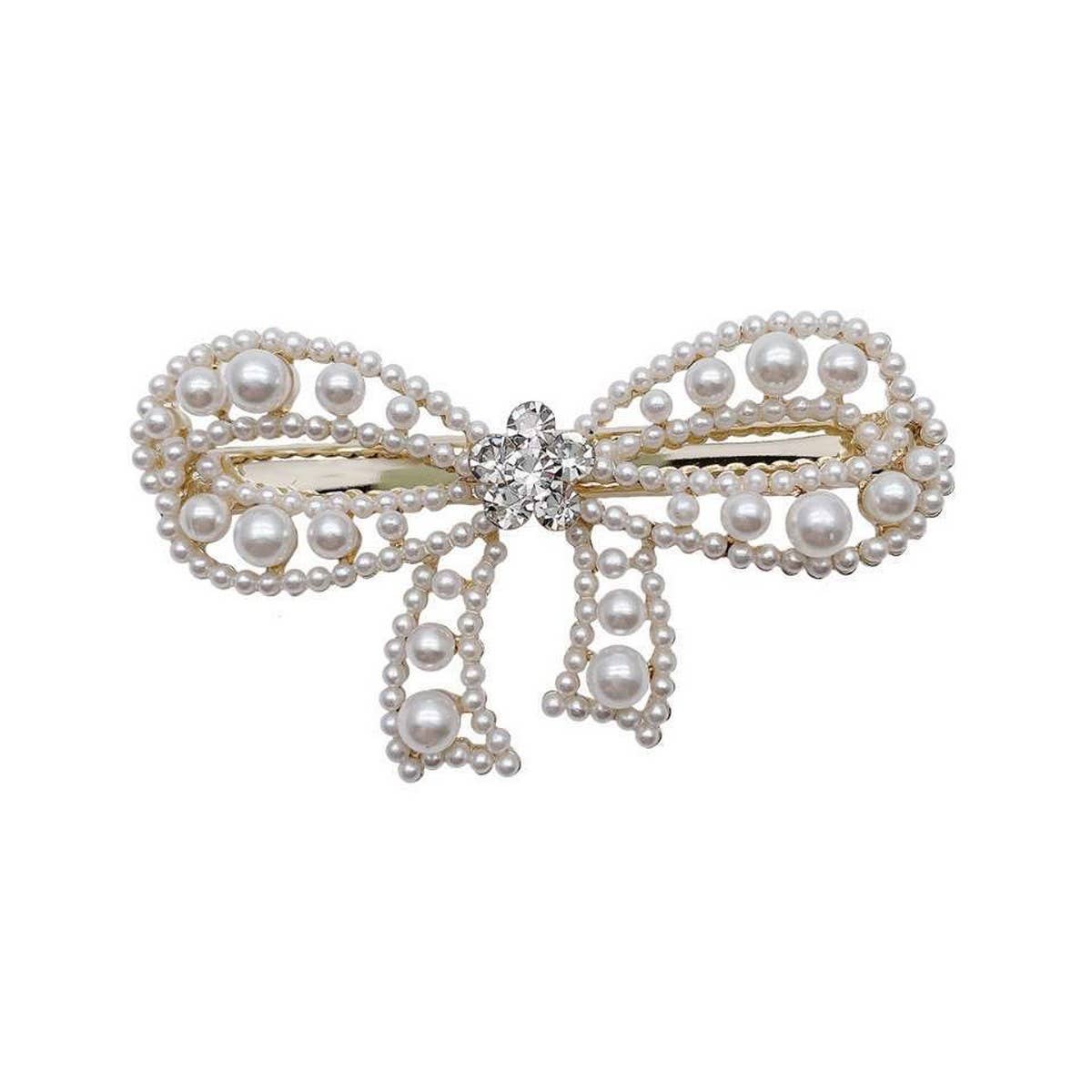 BOW PEARL HAIRPIN DUCKBILL CLIP BANGS CLIP_CWAHA4788