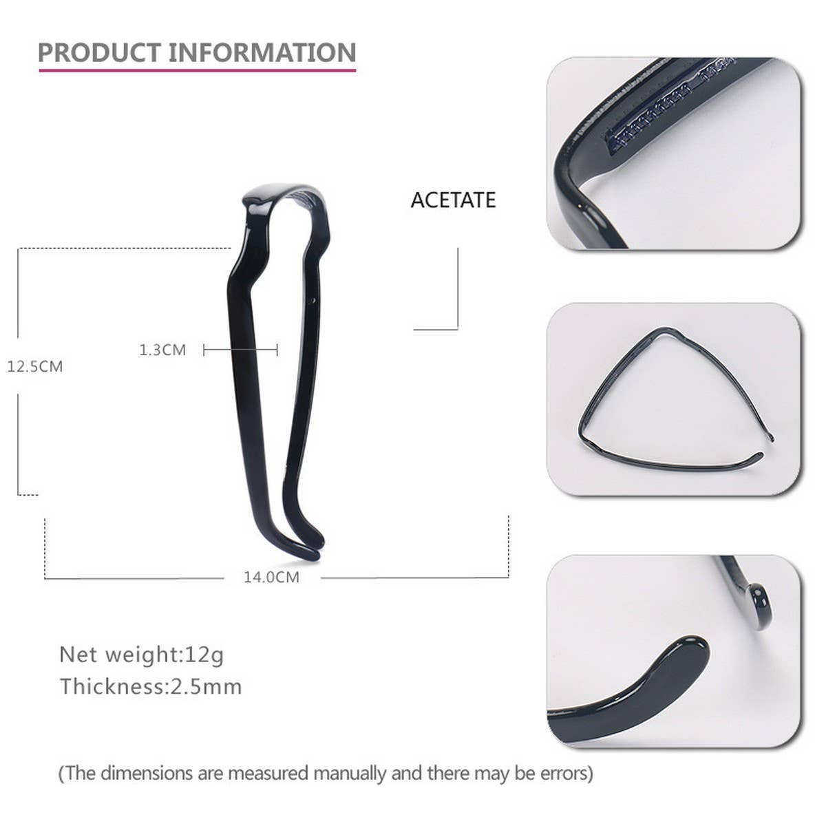 SQUARE SUNGLASSES SUNGLASSES HEADBAND HAIRPIN_CWAHA4339