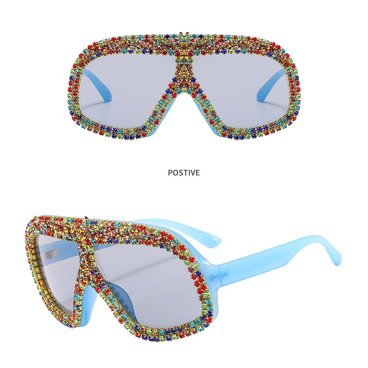 FASHIONABLE LARGE FRAME DIAMOND SUNGLASSES_CWASG0862
