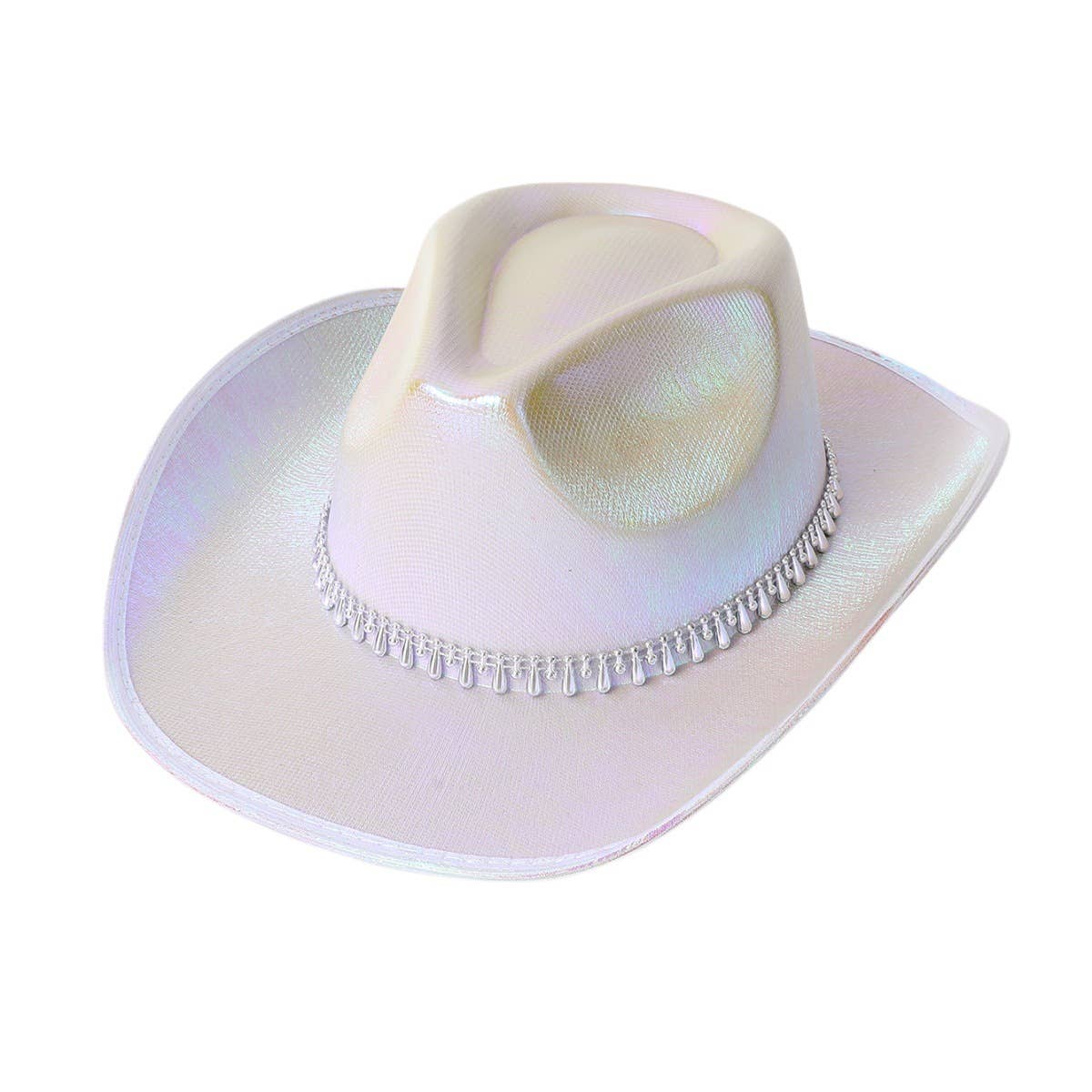 BEADED TEARDROP DECOR FEDORA COWBOY HAT_CWAH3636