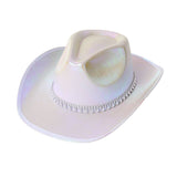 BEADED TEARDROP DECOR FEDORA COWBOY HAT_CWAH3636