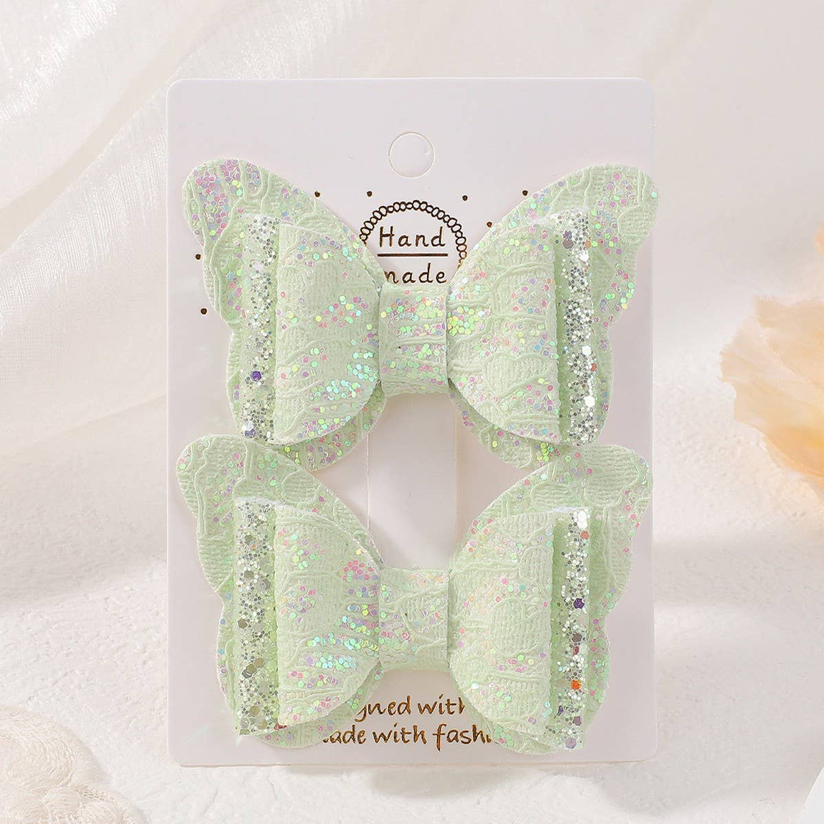 CUTE CARTOON GLITTER BOW HAIR CLIP SET_CWAHA6730