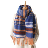 Color Stripe Fluffy Tassel Scarf For Winter_Cwasc2760