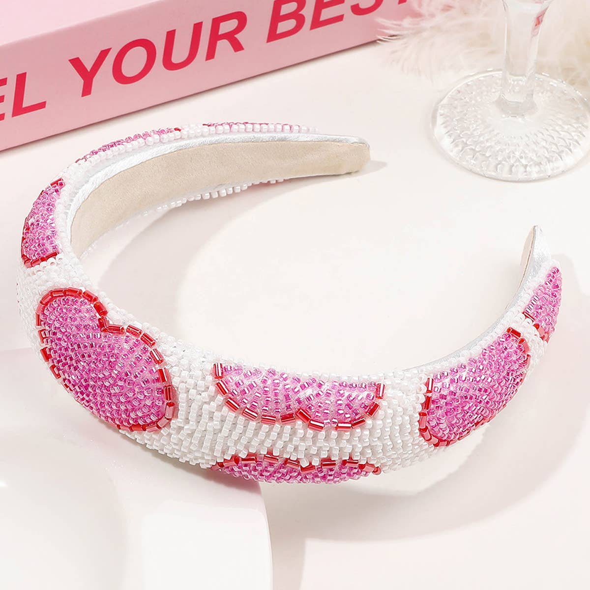 FULL DIAMOND RICE BEAD HEART HEADBAND_CWAHA2828